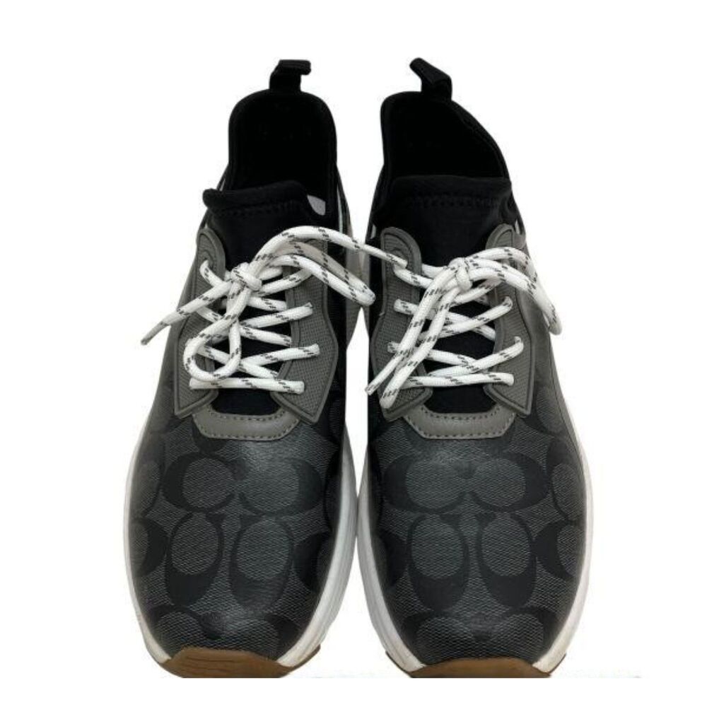 Coach C270 Black/Grey Leather Signature Tech Runner Women's Sneakers Size 9.5B
